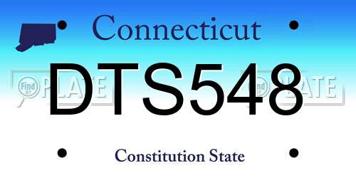 DTS548 Connecticut License Plate