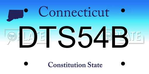 DTS54B Connecticut License Plate