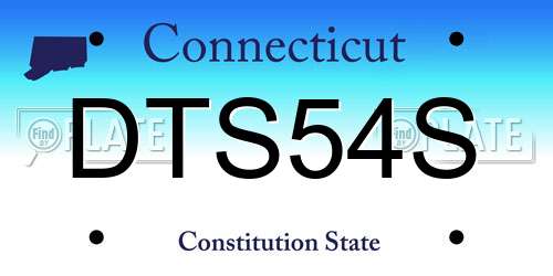 DTS54S Connecticut License Plate