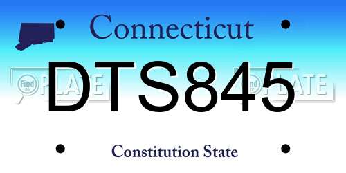DTS845 Connecticut License Plate