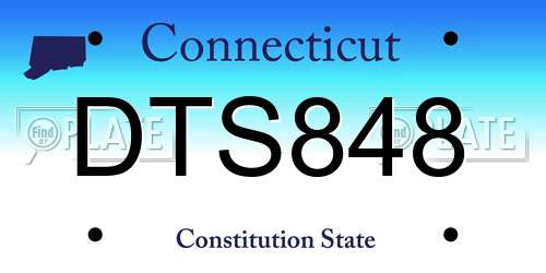 DTS848 Connecticut License Plate