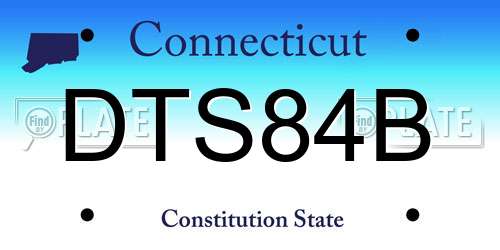 DTS84B Connecticut License Plate
