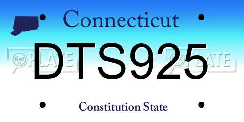 DTS925 Connecticut License Plate