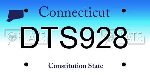 DTS928 Connecticut License Plate