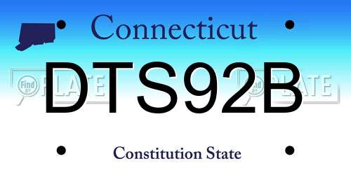 DTS92B Connecticut License Plate