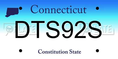 DTS92S Connecticut License Plate