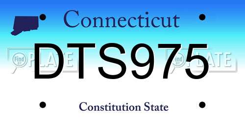 DTS975 Connecticut License Plate
