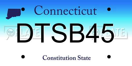 DTSB45 Connecticut License Plate