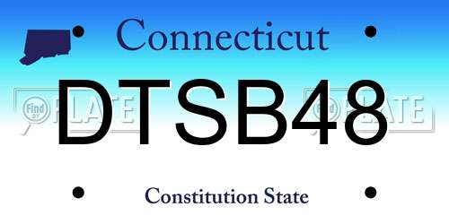 DTSB48 Connecticut License Plate