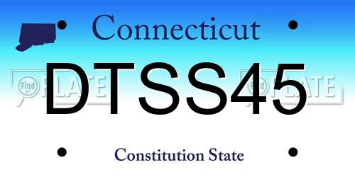 DTSS45 Connecticut License Plate