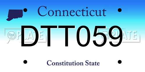 DTT059 Connecticut License Plate