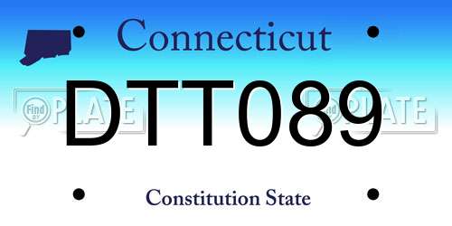 DTT089 Connecticut License Plate