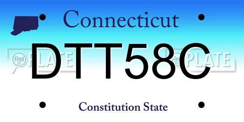 DTT58C Connecticut License Plate