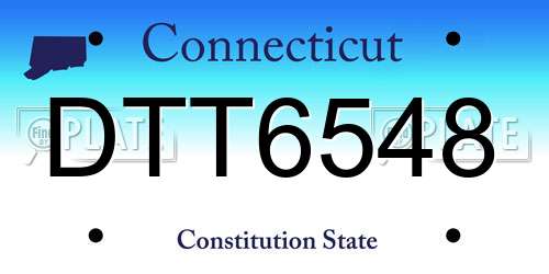 DTT6548 Connecticut License Plate