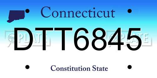 DTT6845 Connecticut License Plate