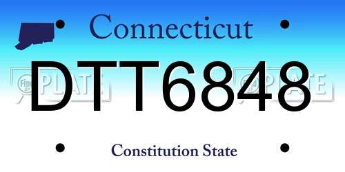DTT6848 Connecticut License Plate