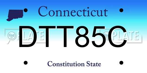 DTT85C Connecticut License Plate