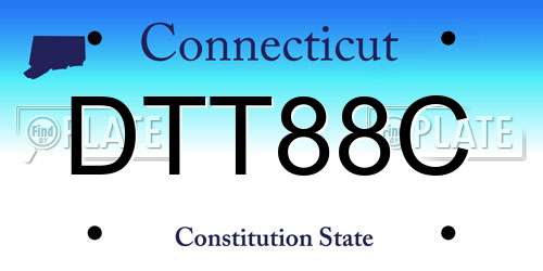 DTT88C Connecticut License Plate
