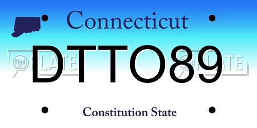 DTTO89 Connecticut License Plate
