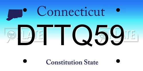 DTTQ59 Connecticut License Plate