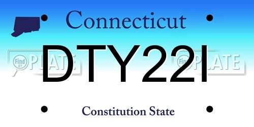 DTY22I Connecticut License Plate