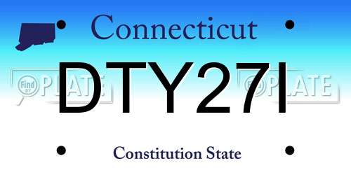 DTY27I Connecticut License Plate