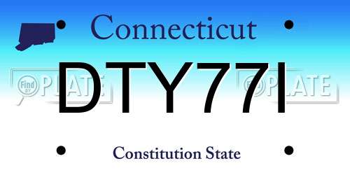 DTY77I Connecticut License Plate