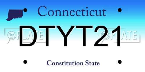 DTYT21 Connecticut License Plate