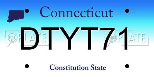 DTYT71 Connecticut License Plate
