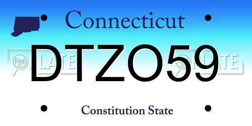 DTZO59 Connecticut License Plate