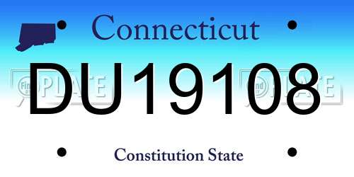 DU19108 Connecticut License Plate