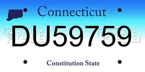 DU59759 Connecticut License Plate