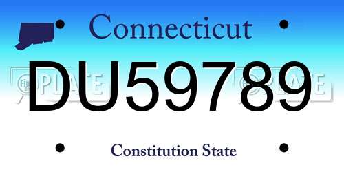 DU59789 Connecticut License Plate