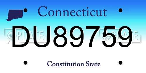 DU89759 Connecticut License Plate