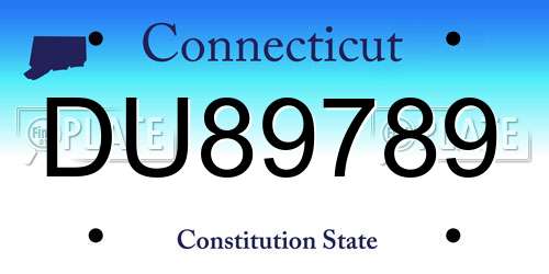 DU89789 Connecticut License Plate