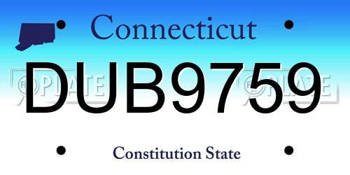 DUB9759 Connecticut License Plate