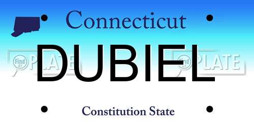 DUBIEL Connecticut License Plate
