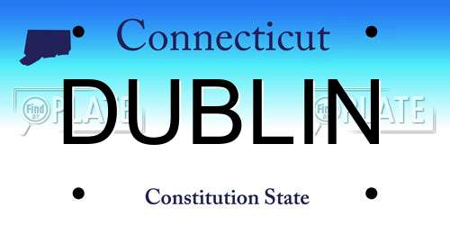 DUBLIN Connecticut License Plate