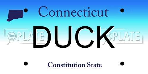 DUCK Connecticut License Plate