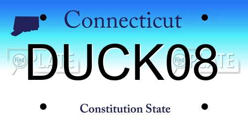 DUCK08 Connecticut License Plate