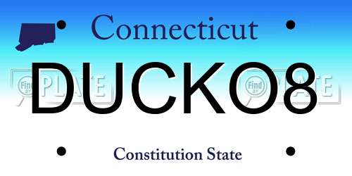 DUCKO8 Connecticut License Plate