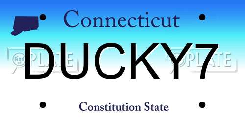 DUCKY7 Connecticut License Plate