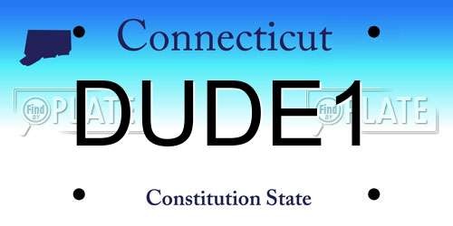 DUDE1 Connecticut License Plate