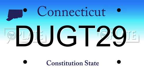 DUGT29 Connecticut License Plate