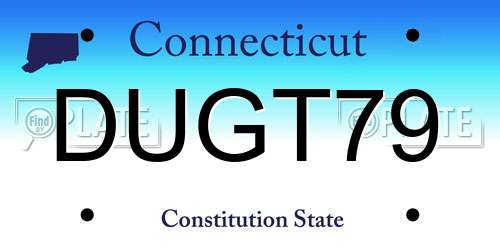 DUGT79 Connecticut License Plate