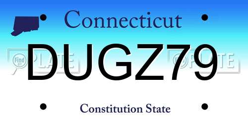 DUGZ79 Connecticut License Plate