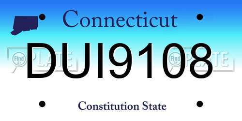 DUI9108 Connecticut License Plate