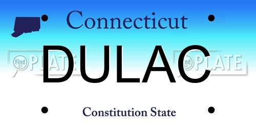 DULAC Connecticut License Plate