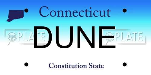 DUNE Connecticut License Plate