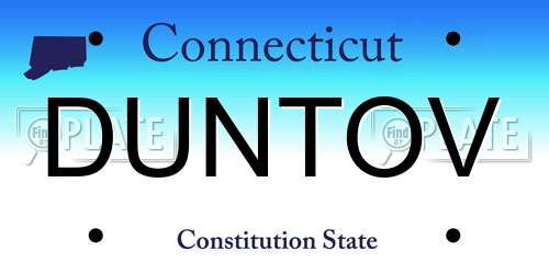 DUNTOV Connecticut License Plate